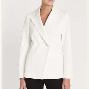 💥Frame  modern blazer scallop jacket size 6 in off white, NWT